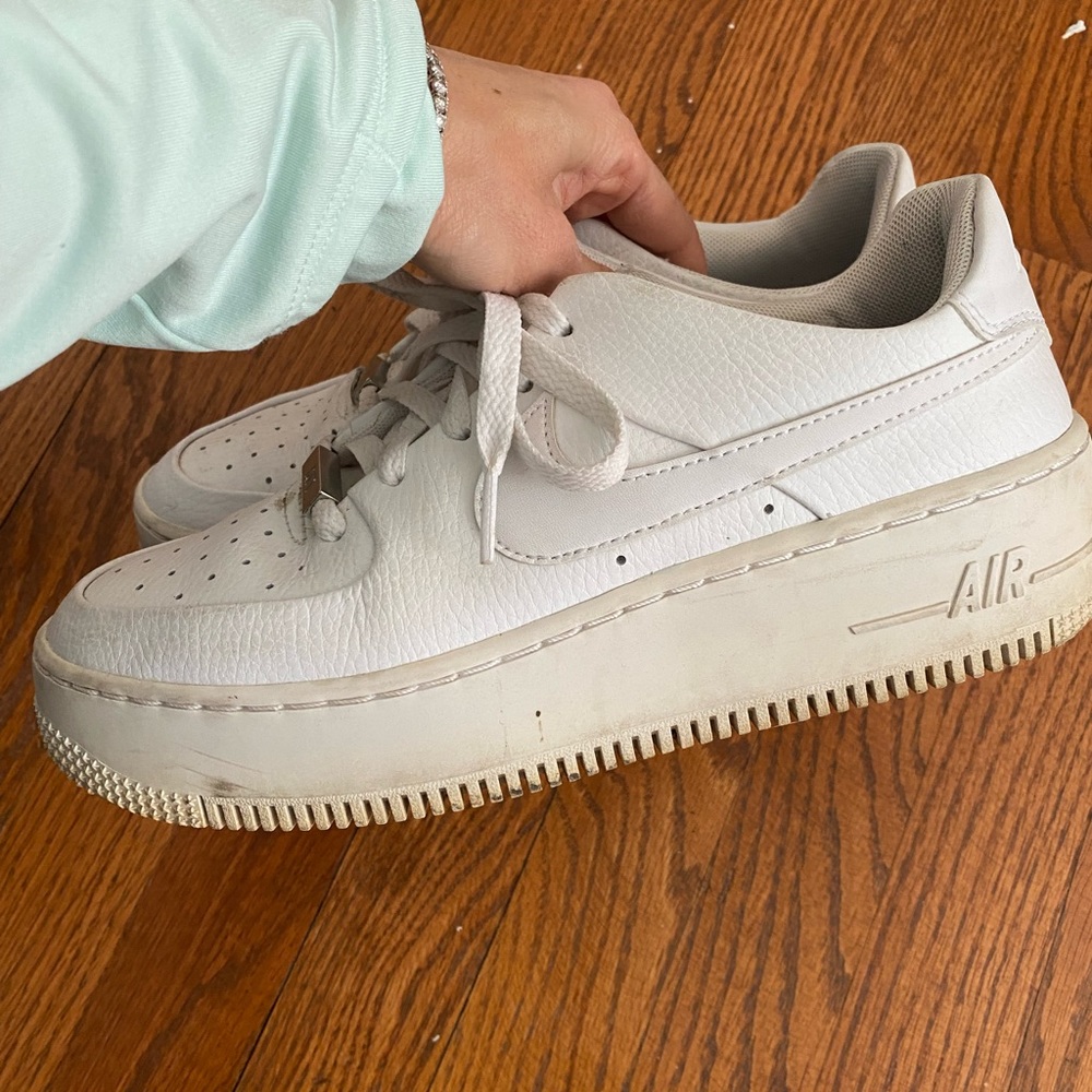 Used Air Force ones . White . Womens size 8